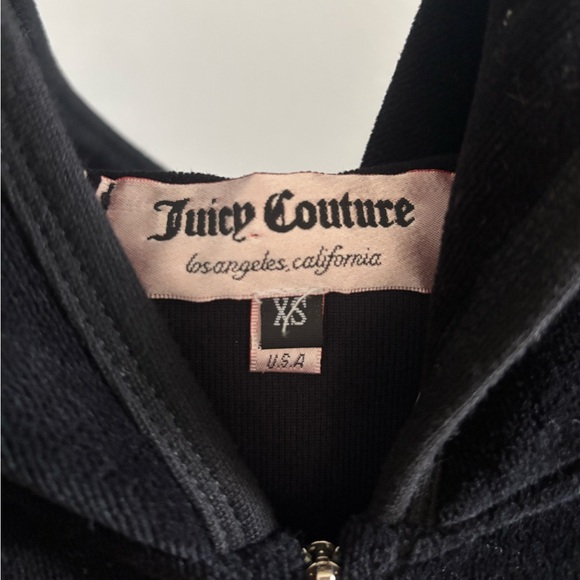 Juicy Couture Velour Tracksuit black zip up sweat pants rhinestone - Picture 6 of 8